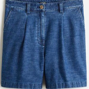 J.Crew Pleated Capeside Shorts in Chambray - NWT
